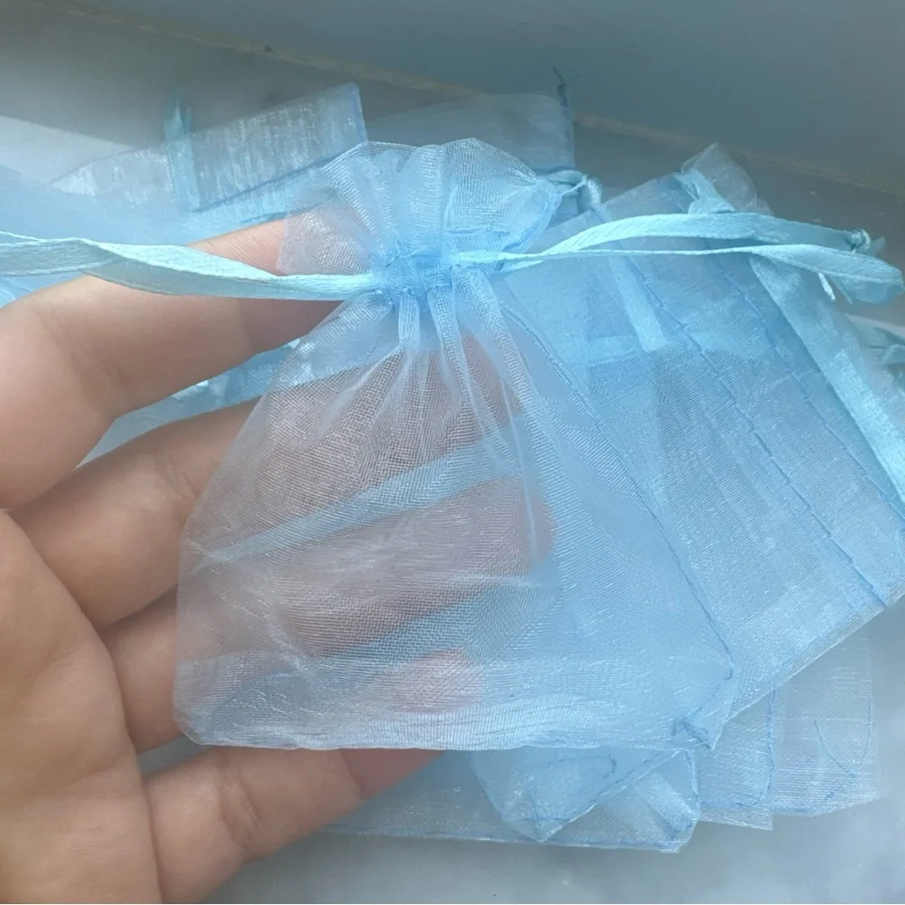 Blue Organza Favor Bags 11 Pack